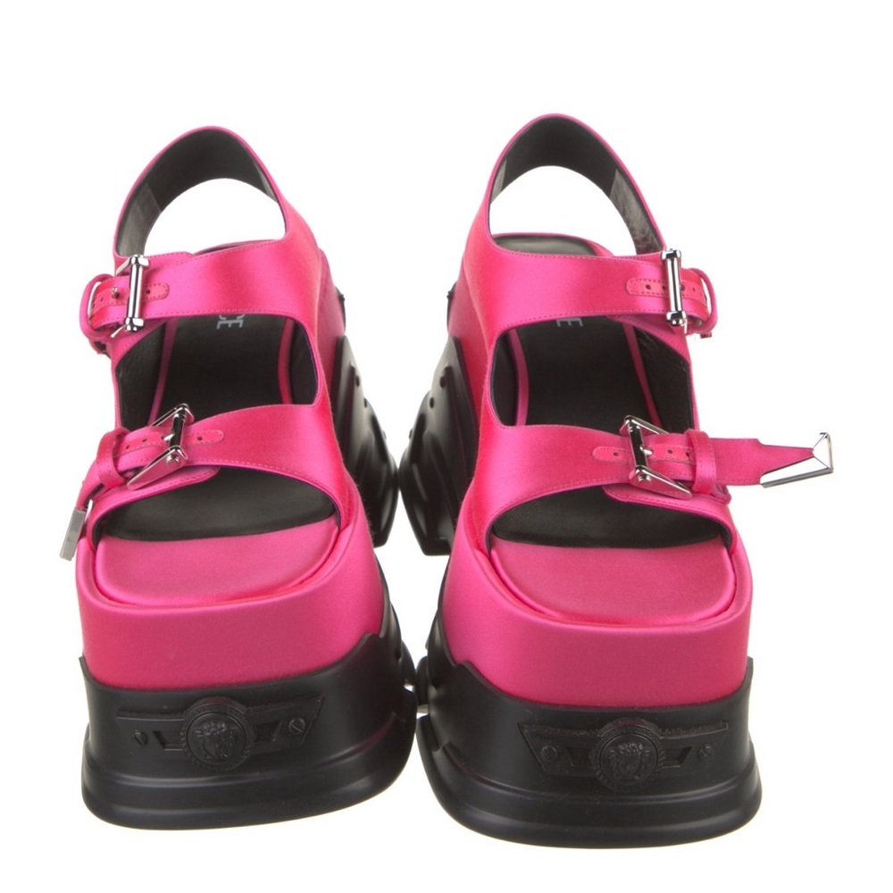 Versace platform hot pink sandals